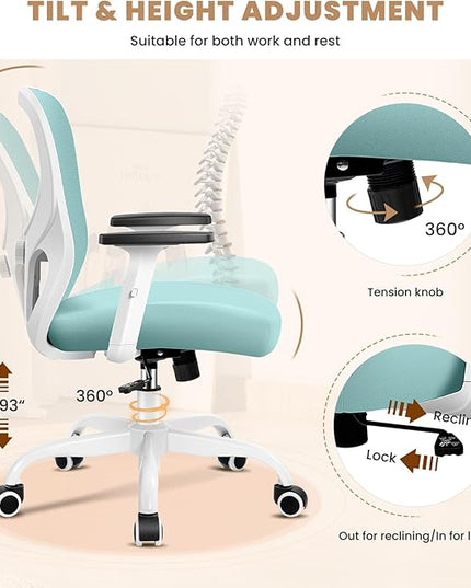 Office Chair Ergonomic Desk Chair with Adjustable Lumbar Support, Swivel Comfy Computer Chair Heavy Duty Executive Chair for Home Office - LeafyLoom