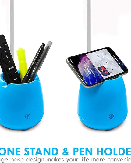 Aduro U-Light Aduro U-Light Desk Lamp Table Light with Wireless Speaker & Phone Stand Desk Organizer, Flexible Gooseneck Table Lamp - Perfect for Home Office Blue - LeafyLoom