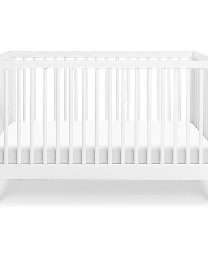 DaVinci Birdie 3-in-1 Convertible Crib, White, Easy Assemble, Greenguard Gold Certified - LeafyLoom