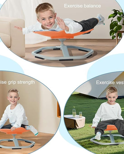 Kids Spinning Chair Sensory Swivel Chair Elephant Sit and Spin Chair Toys Autism ADHD Swivel Chair Spinning Seat for Ages 3-12 Promote Balance Physical Coordination Sensory Room Items - LeafyLoom
