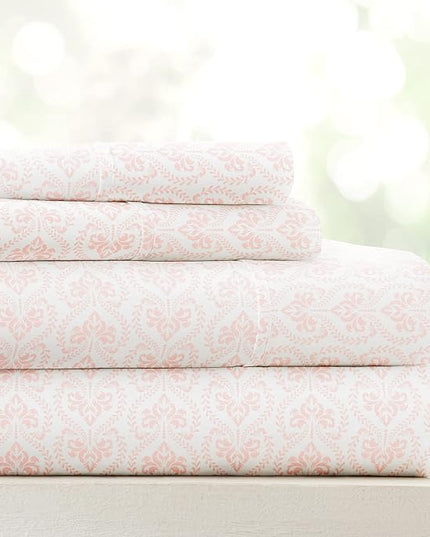 Linen Market 4 Piece Full Bedding Sheet Set (Pink Roses) - Sleep Better Than Ever with These Ultra-Soft & Cooling Bed Sheets for Your Full Size Bed - Deep Pocket Fits 16" Mattress - LeafyLoom