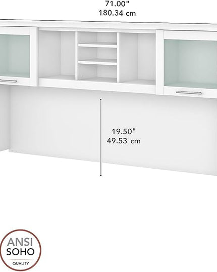 Bush WC81911 Somerset Transitional Hutch, White - LeafyLoom