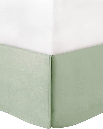 Madison Park Amherst Faux Silk Comforter Set-Casual Contemporary Design All Season Down Alternative Bedding, Matching Shams, Bedskirt, Decorative Pillows, Cal King(104"x92"), Green, 7 Piece (MP10-848) - LeafyLoom