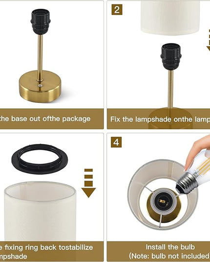 Cordless Table Lamp, Built-in 5000mAh Fast Rechargeable Table Lamp Cordless,Stepless Dimmable Battery Powered Lamp, Wireless Lamp with Memory Function, Lasting 140+H (gold) - LeafyLoom