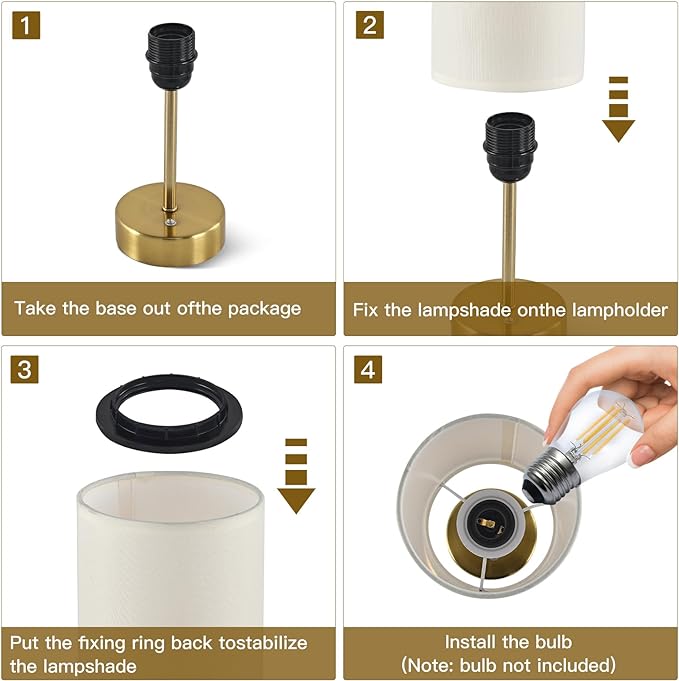 Cordless Table Lamp, Built-in 5000mAh Fast Rechargeable Table Lamp Cordless,Stepless Dimmable Battery Powered Lamp, Wireless Lamp with Memory Function, Lasting 140+H (gold) - LeafyLoom