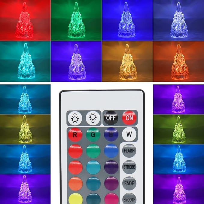 Iceberg Shape Crystal Touch Lamp RGB Tablelamp Night Light, Colorful Remote Control USB Rechargeable Dimmable Creative Lovely Gift Bedside Lights for Home Bedroom Decor - LeafyLoom
