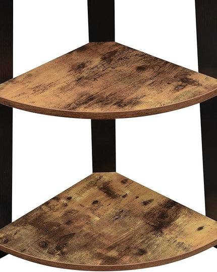Convenience Concepts Newport 5-Tier Corner Bookshelf, Barnwood/Black - LeafyLoom