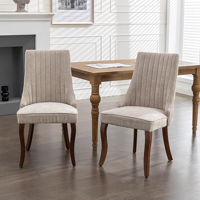 NicBex Haerin-SD-00128-LWJ Dining Chairs, 24.6"x19.7"x37.5", Beige - LeafyLoom