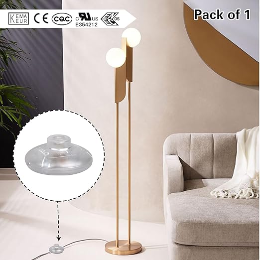 1Pcs Floor Lamp Foot Switch, Clear Foot Pedal Switch, Round Floor Lamps Foot Inline Switch, Step ON Off Spring Push Button, for Foot Pedal Control Replacement Floor Lamp Extension Cord Parts - LeafyLoom
