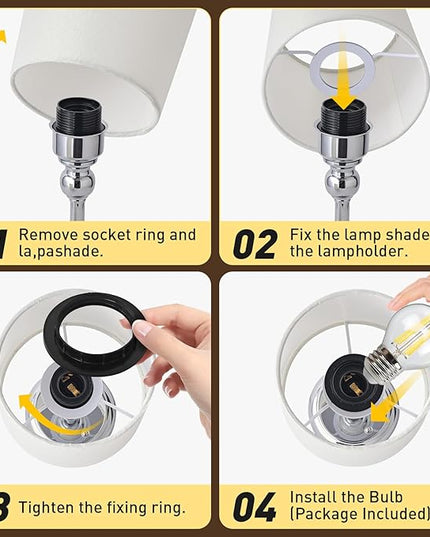 Cordless LED Table Lamp, 6000mAh Rechargeable Bedside Night Lamp for Bedroom, Portable Touch Stepless Dimmable Battery Operated Lamp, Ambient Light for Patio Restaurant(Chrome S) - LeafyLoom