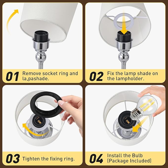 Cordless LED Table Lamp, 6000mAh Rechargeable Bedside Night Lamp for Bedroom, Portable Touch Stepless Dimmable Battery Operated Lamp, Ambient Light for Patio Restaurant(Chrome S) - LeafyLoom