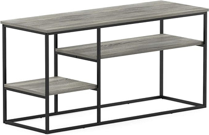 Furinno Moretti Modern Lifestyle TV Stand, French Oak Grey - LeafyLoom
