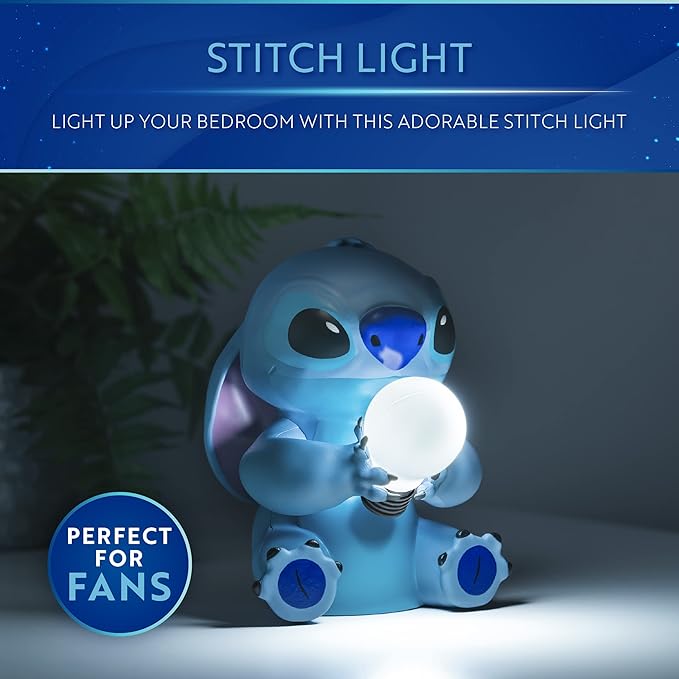 Paladone Stitch Light - Officially Licensed Lilo and Stitch Lamp, Disney Collectible Gift, Bedside Table Bedroom Night Light Decor - LeafyLoom