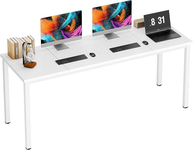 Need Large Computer Desk 70.8 x 23.6 inches Conference Table Large Office Desk Writing Table Workstation for Home Office,White 10FJGSAC3-180WW-60-ND - LeafyLoom