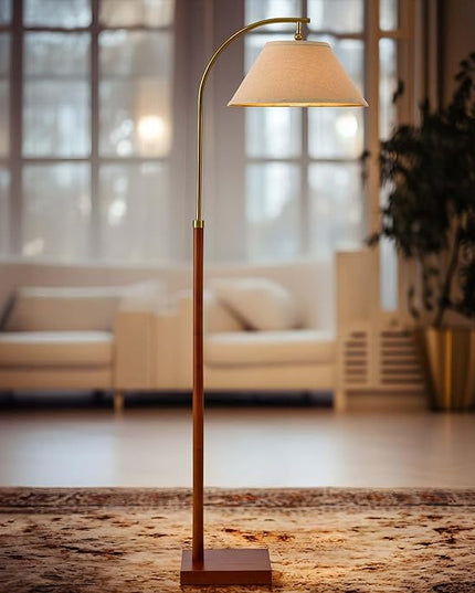 63" Gold Floor Lamp for Living Rooms Tall Arc Standing Lamps for Bedrooms Tall Lamps with Foot Switch for Bedroom - LeafyLoom