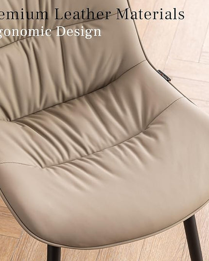 Kidol & Shellder Modern Dining Chairs Set of 2 Kitchen & Dining Room Chairs Upholstered Accent Chair Living Room Chairs Kitchen Chairs Comfy Chair for Bedrooms Waiting Room Home(Khaki) - LeafyLoom