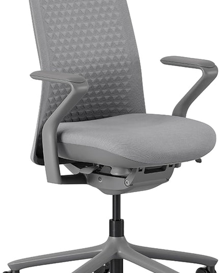 Branch Verve Chair - High Performance Executive Office Chair with Contoured Seat Back and Adjustable Lumbar Rest - High Density Foam Cushion with Aluminum Base - Up to 275 lbs - Lunar - LeafyLoom