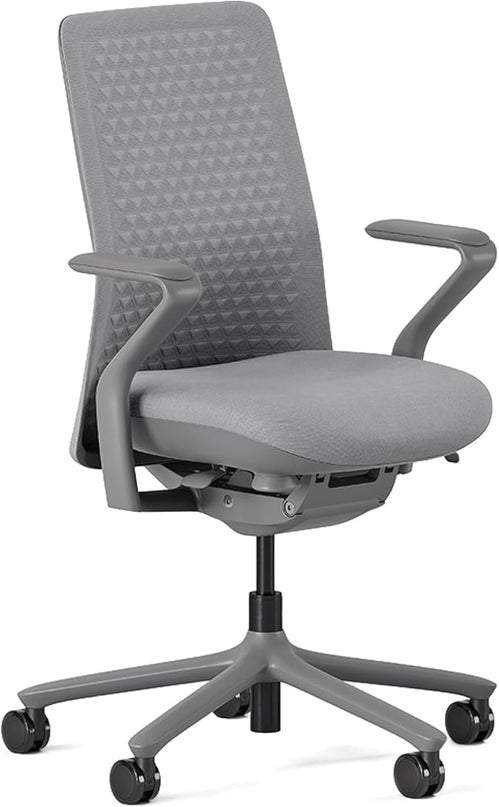 Branch Verve Chair - High Performance Executive Office Chair with Contoured Seat Back and Adjustable Lumbar Rest - High Density Foam Cushion with Aluminum Base - Up to 275 lbs - Lunar - LeafyLoom