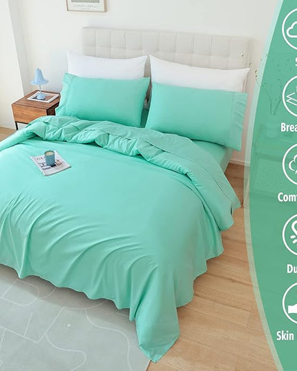 Full Sheet Set - 4 Piece Soft Breathable Bed Sheets for Full Size Bed, Extra Deep Pocket Lxuury Brushed Sheets, Cooling Hotel Bedding Sheets and Pillowcases, Wrinkle Free Oeko-Tex Sheets - LeafyLoom