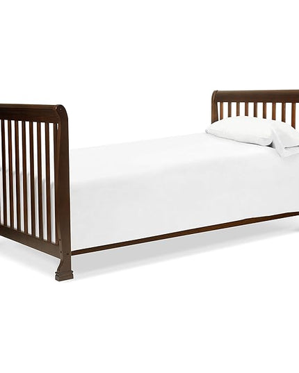 DaVinci Kalani 4-in-1 Convertible Mini Crib in Espresso | Greenguard Gold Certified - LeafyLoom