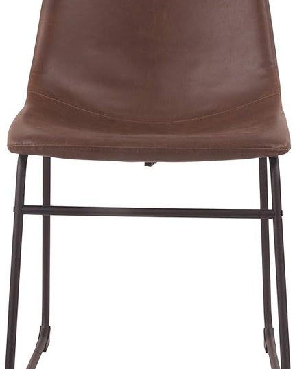 Signature Design by Ashley Mid Century Centiar 18.75" Dining Bucket Chair, 2 Count, Black and Brown - LeafyLoom