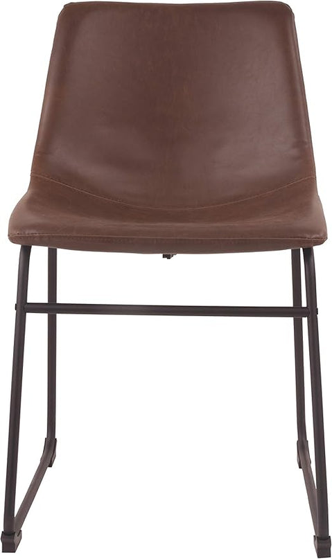 Signature Design by Ashley Mid Century Centiar 18.75" Dining Bucket Chair, 2 Count, Black and Brown - LeafyLoom