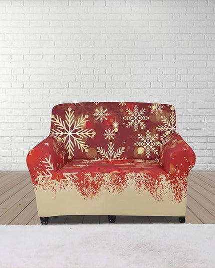 FKELYI Christmas Snow Sofa Slipcover Stretch Sofa Couch Cover for Living Room Non-Slip Furniture Protector Washable Sofa Slipcovers S FKELYI