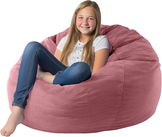 Beanbag Stuffed Animal Storage Organizer Cover Soft Premium Corduroy Removable Washable Stuffable Keep Room Clutter Plush Toys Storage (No Beans) XX-Large - LeafyLoom