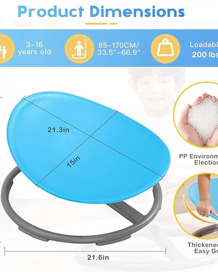Sensory Chair for Kids Autism Sensory Products Sit and Spin Autism Toys Spinning Chair ADHD Chair Swivel Chair Training Body Coordination (Blue) - LeafyLoom