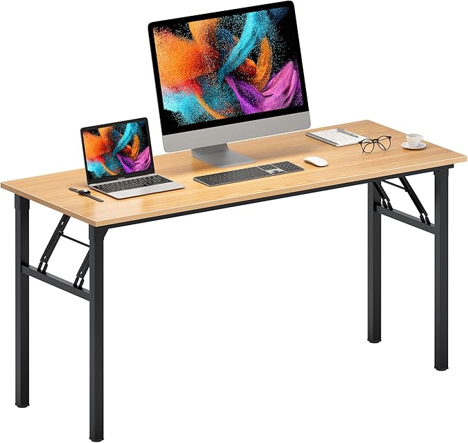 Need Home Office Desk - Large Computer Desk Sturdy Table Foldable Desk Gaming Computer Table No Assembly Required AC5BB 60 inch - LeafyLoom