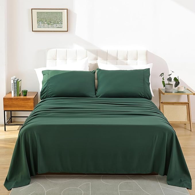 Twin Sheet Set - 3 Piece Soft Breathable Bed Sheets for Twin Size Bed, Extra Deep Pocket Lxuury Brushed Sheets, Cooling Hotel Bedding Sheets and Pillowcases, Wrinkle Free Oeko-Tex Sheets - LeafyLoom