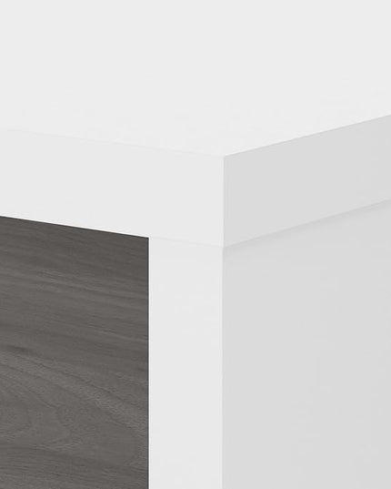 Bush Business Furniture Echo Computer Desk, 72W, Pure White and Shiplap Gray - LeafyLoom