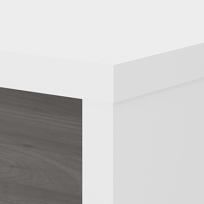 Bush Business Furniture Echo Computer Desk, 72W, Pure White and Shiplap Gray - LeafyLoom