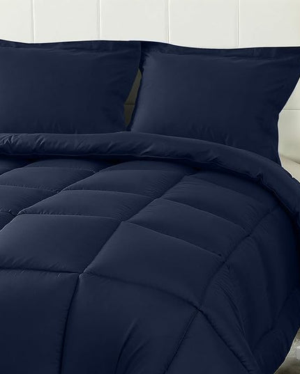 Utopia Bedding Queen Size Comforter Set with 2 Pillow Shams, Bedding Comforter Sets, Down Alternative Navy Comforter, Soft and Comfortable, Machine Washable (Pack of 4) - LeafyLoom