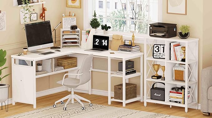FATORRI 6 Cube Storage Organizer Shelf, Wood and Metal Cubby Bookcase, Modern Cube Bookshelf (White Oak) - LeafyLoom