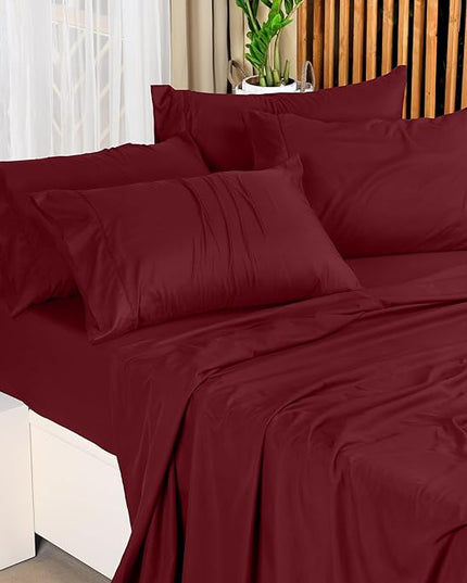 Utopia Bedding Queen Bed Sheets Set - 4 Piece Bedding - Brushed Microfiber - Shrinkage and Fade Resistant - Easy Care (Queen, Red Burgundy) - LeafyLoom