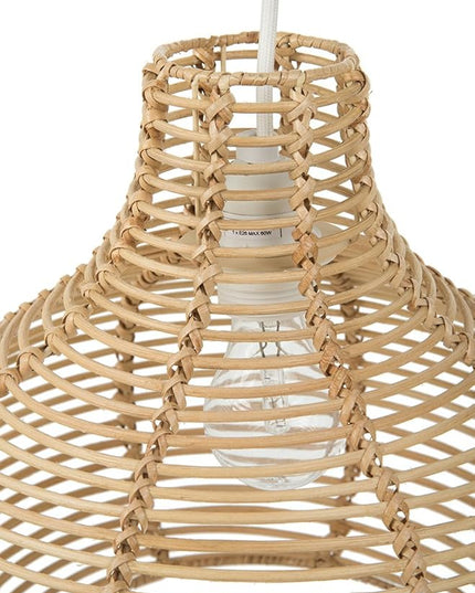 KOUBOO 1050095 Palau Continuous Weave Horizon Wicker Lamp, Small Continuous Weave Horizon Wicker Lamp, Natural - LeafyLoom