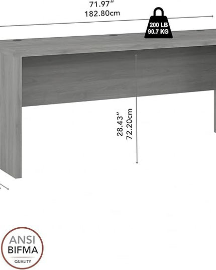 Bush Business Furniture Echo Computer Desk, 72W, Modern Gray - LeafyLoom
