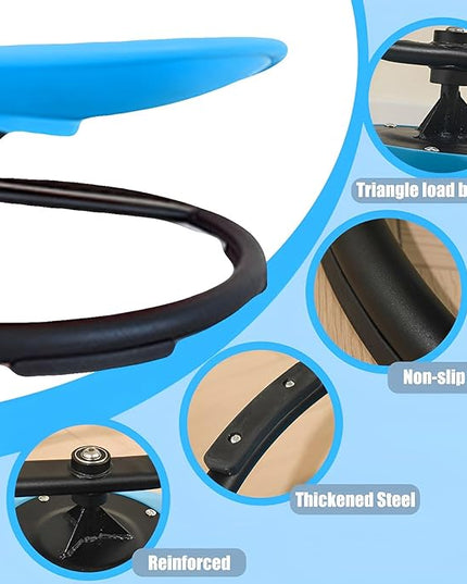 Autism Kids Swivel Chair,Spin Sensory Chair,Kids Spinning Chair,Sit Spin Training Body Coordination,Metal Base Non-Slip Small Desk Chair (Blue) - LeafyLoom