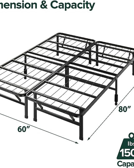 ZINUS 8 Inch Foam and Spring Mattress and SmartBase Metal Mattress Foundation Set / Bed and Mattress Set / No Box Spring Needed / Mattress in a Box, Queen - LeafyLoom