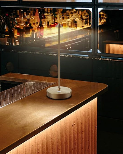 Cordless Rechargeable Table Lamp-Protable 6000mAh Battery Operated-Outdoor Waterproof Table Light-LED Touch Dimmable Desk Lamps-Patio Dining Restaurant Home Living Room Bronze - LeafyLoom