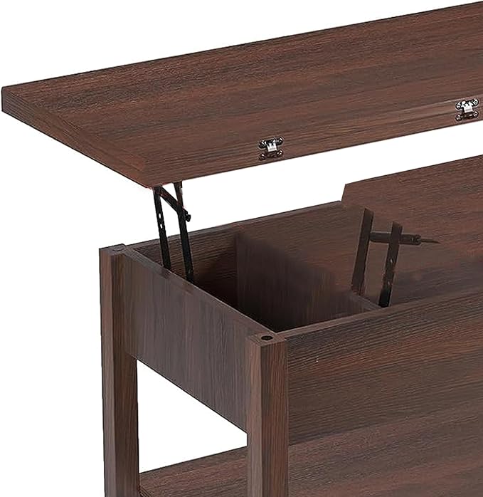 FABATO Lift Top Coffee Table, 4-in-1 Multi-Function Convertible Coffee Table with Storage, Coffee Table Converts to Dining Table for Living Room Reception Room Office, Espresso - LeafyLoom