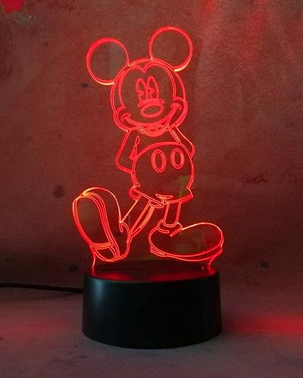 Cute Cartoon Mickey Mouse 3D Night Light LED 7 Color Illusion Table Lamp Birthday Child Kids Baby Gifts Christmas Xmas Birthday - LeafyLoom