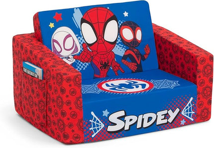 Delta Children Marvel Spidey and His Amazing Friends Cozee Flip-Out Chair - 2-in-1 Convertible Chair to Lounger for Kids - LeafyLoom