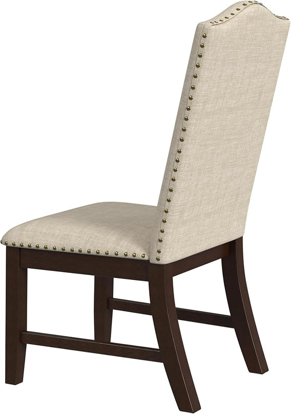 HomePop Classic Parsons Dining Chairs, Beige Woven - LeafyLoom