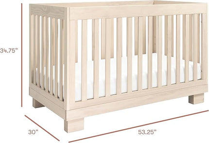 babyletto Modo 3-in-1 Convertible Crib with Toddler Bed Conversion Kit in Washed Natural, Greenguard Gold Certified - LeafyLoom