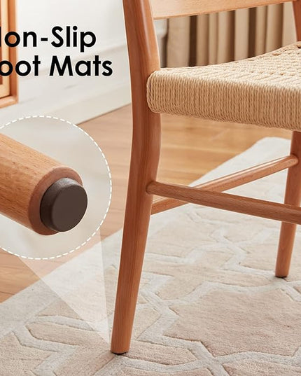 STARY Wood Rattan Dining Room Chairs Set of 2 with Comfortable Woven Seat, Fully assembled, Nature - Set of 4 - LeafyLoom