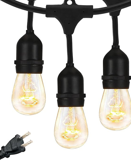 Brightech Ambience Pro Incandescent Outdoor String Lights - Commercial Grade Waterproof Patio Lights with 24 Ft Dimmable Edison Bulbs, Porch String Lights for Patio, Backyard, Christmas - 7 Bulbs 11W Brightech