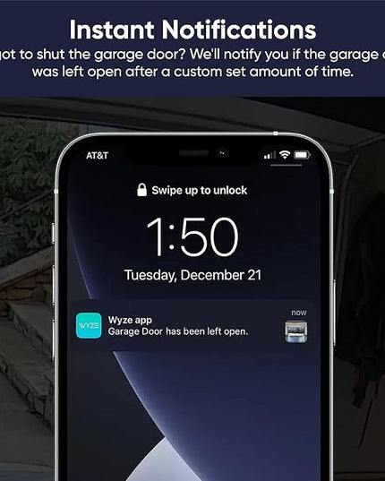 Wyze Smart Garage Door Opener w/built-in HD Video, Remotely Control Garage Door, 1080p HD Video w/Color Night Vision, Two-Way Audio WYZE
