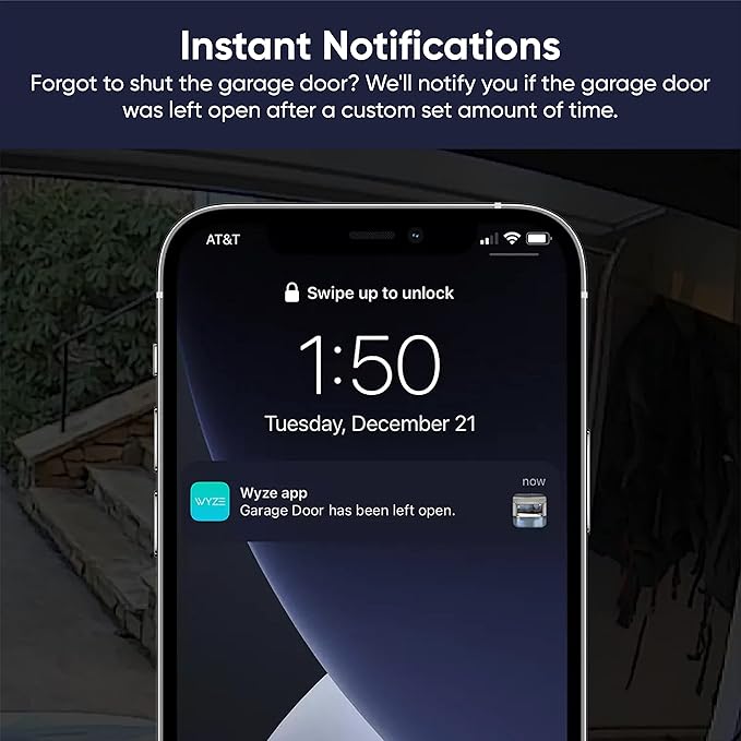 Wyze Smart Garage Door Opener w/built-in HD Video, Remotely Control Garage Door, 1080p HD Video w/Color Night Vision, Two-Way Audio WYZE